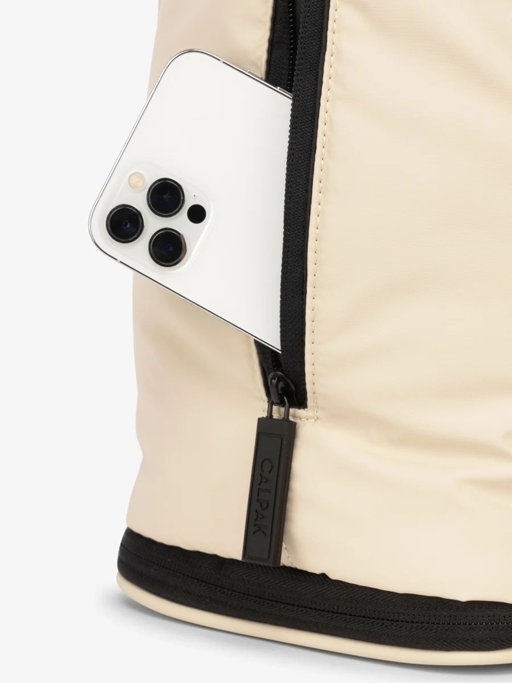 Calpak Luka Expandable Laptop Tote in Oatmeal - Picture 4 of 9